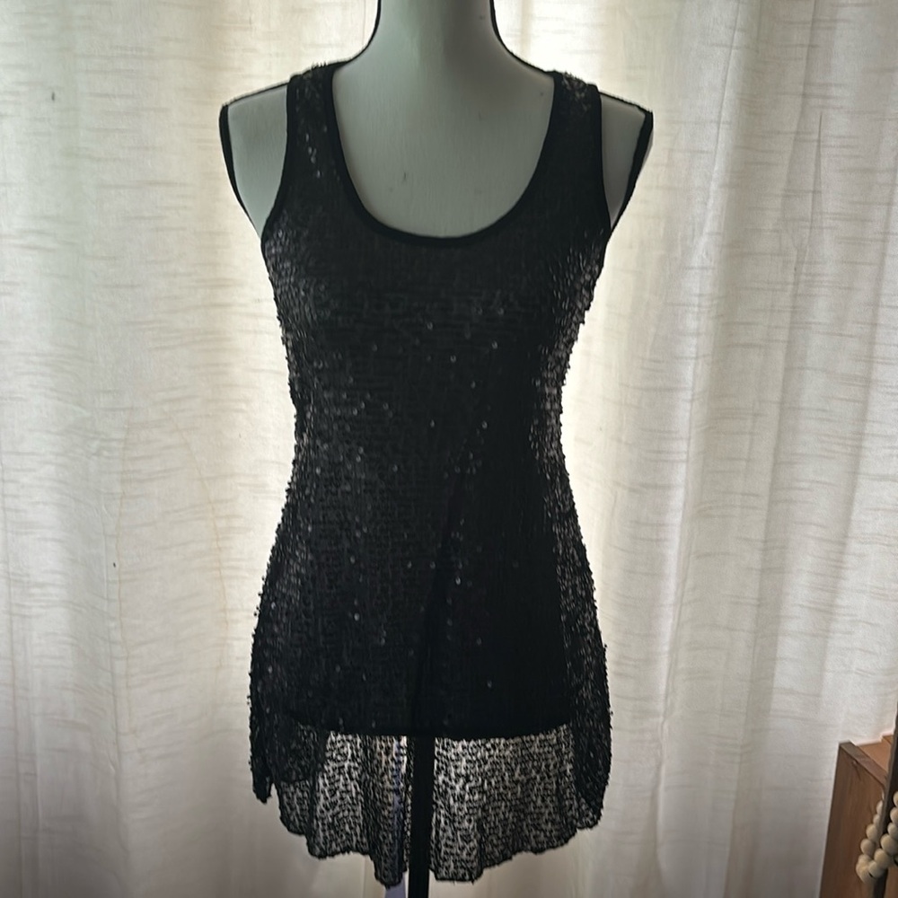 Tunic length sequin top - S